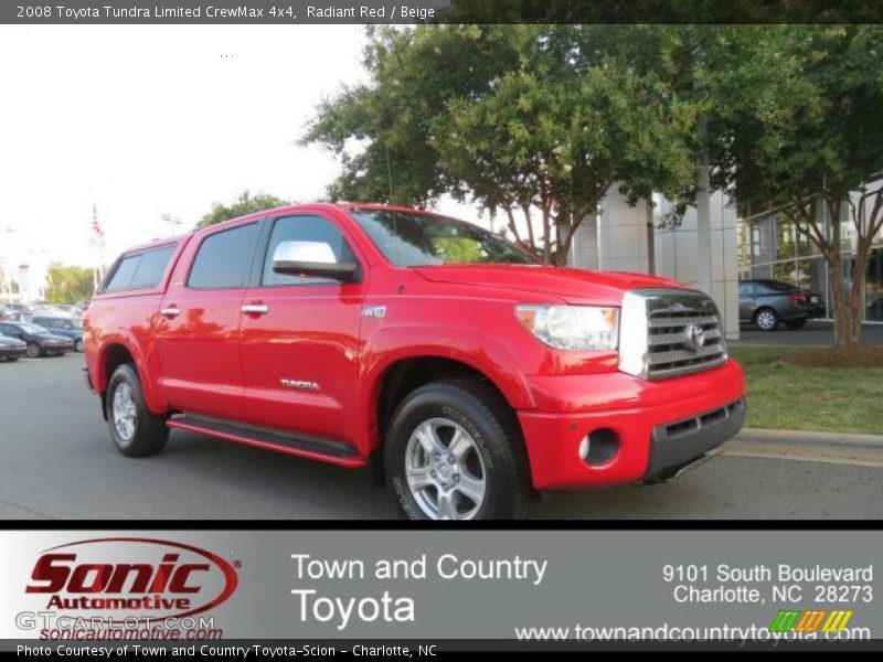 Radiant Red / Beige 2008 Toyota Tundra Limited CrewMax 4x4