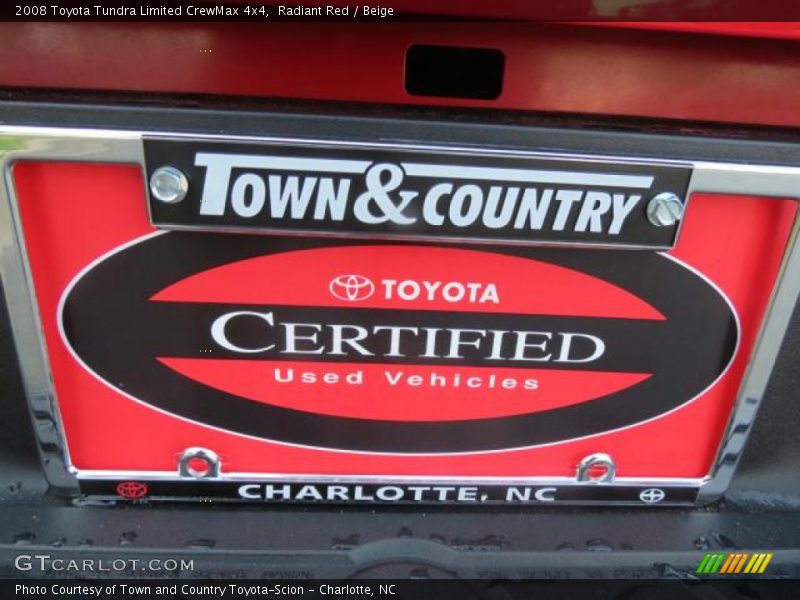 Radiant Red / Beige 2008 Toyota Tundra Limited CrewMax 4x4