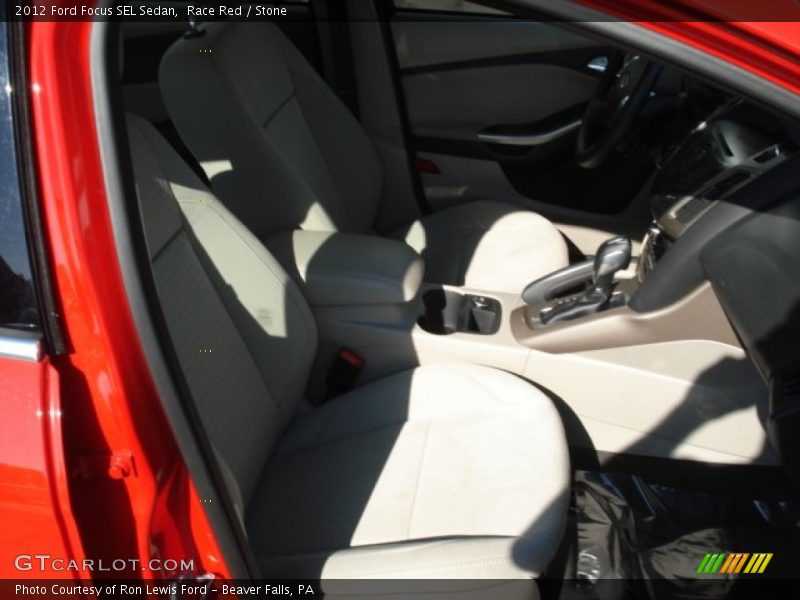 Race Red / Stone 2012 Ford Focus SEL Sedan