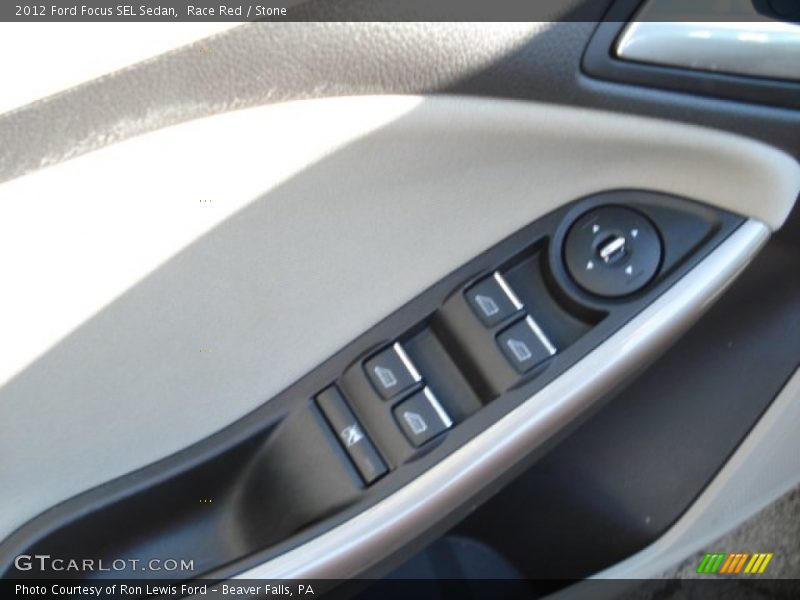 Race Red / Stone 2012 Ford Focus SEL Sedan