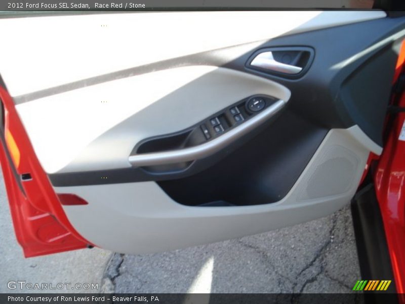 Race Red / Stone 2012 Ford Focus SEL Sedan