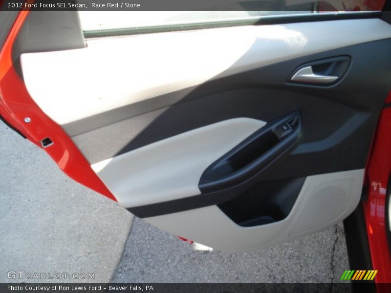 Race Red / Stone 2012 Ford Focus SEL Sedan
