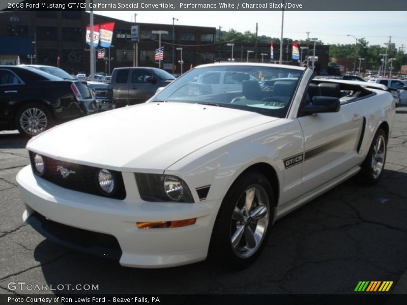 Performance White / Charcoal Black/Dove 2008 Ford Mustang GT/CS California Special Convertible