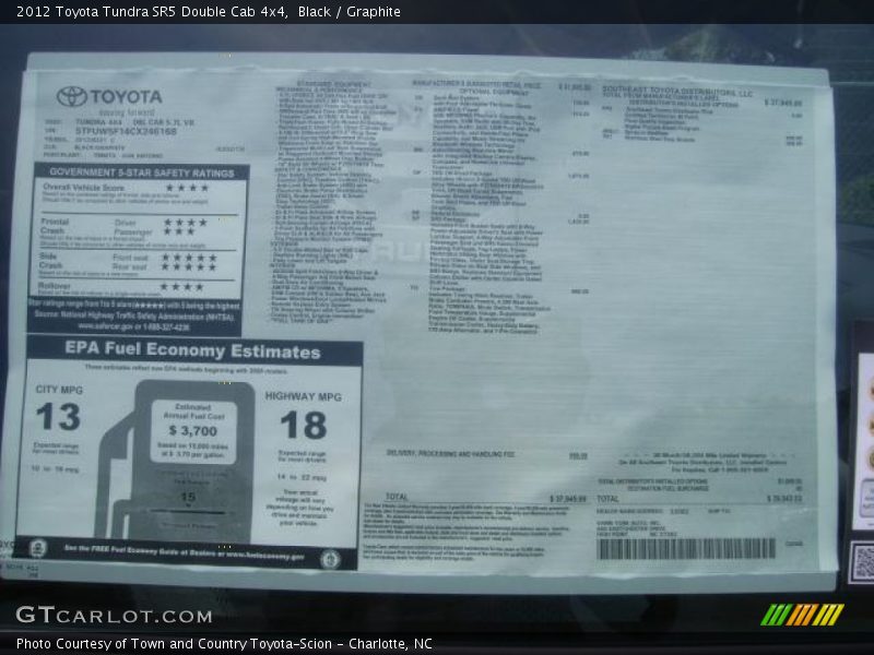 Black / Graphite 2012 Toyota Tundra SR5 Double Cab 4x4