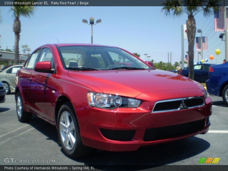 Rally Red Pearl / Beige 2009 Mitsubishi Lancer ES