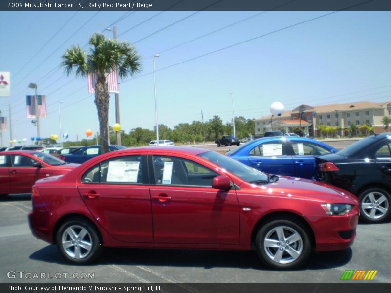 Rally Red Pearl / Beige 2009 Mitsubishi Lancer ES