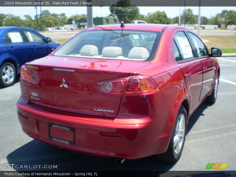 Rally Red Pearl / Beige 2009 Mitsubishi Lancer ES