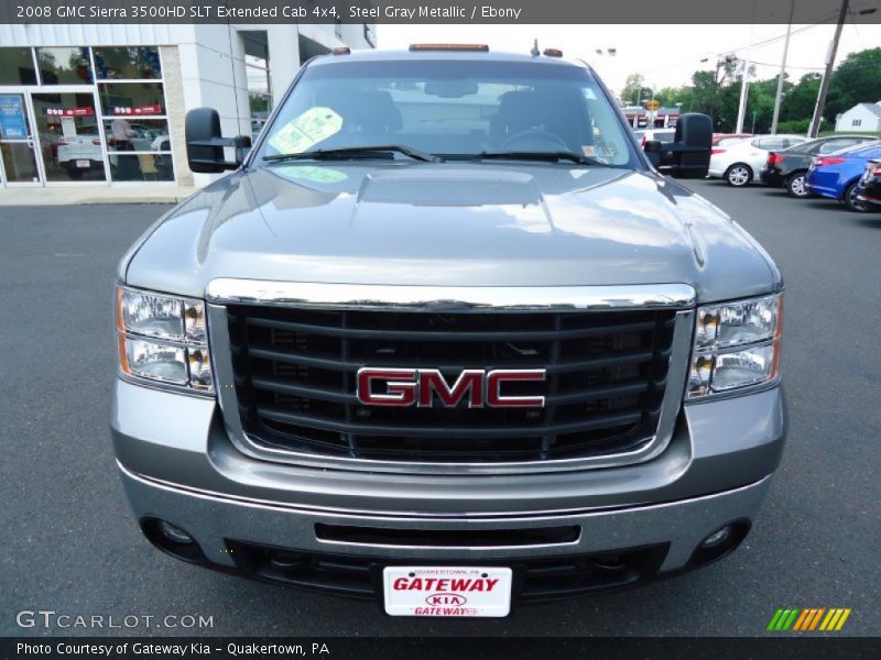 Steel Gray Metallic / Ebony 2008 GMC Sierra 3500HD SLT Extended Cab 4x4