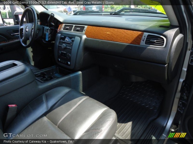 Steel Gray Metallic / Ebony 2008 GMC Sierra 3500HD SLT Extended Cab 4x4