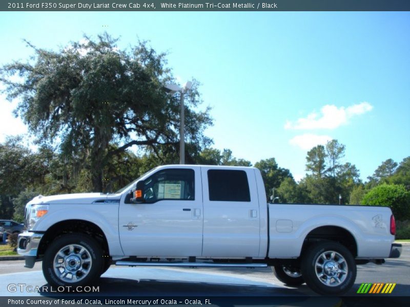 White Platinum Tri-Coat Metallic / Black 2011 Ford F350 Super Duty Lariat Crew Cab 4x4