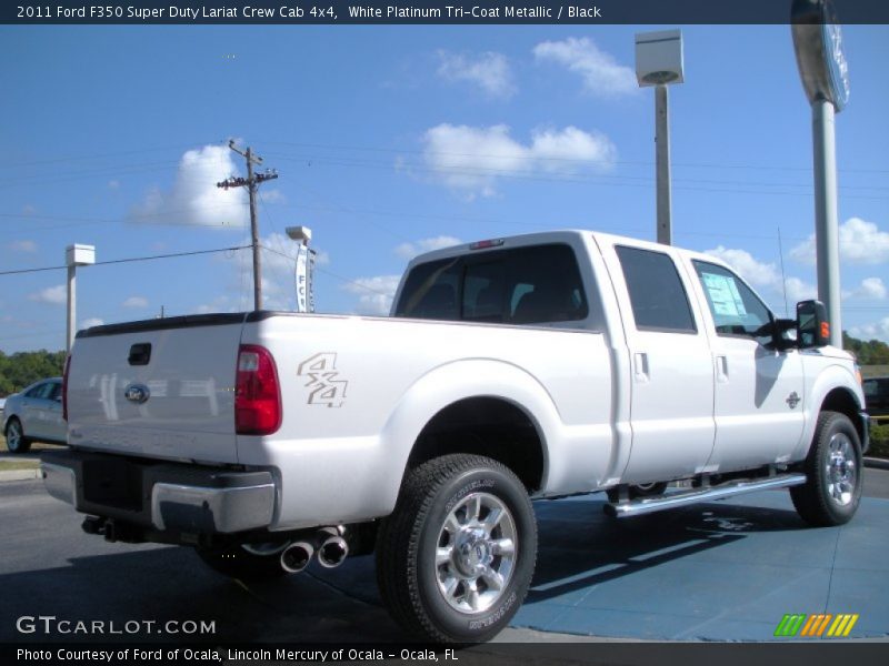 White Platinum Tri-Coat Metallic / Black 2011 Ford F350 Super Duty Lariat Crew Cab 4x4
