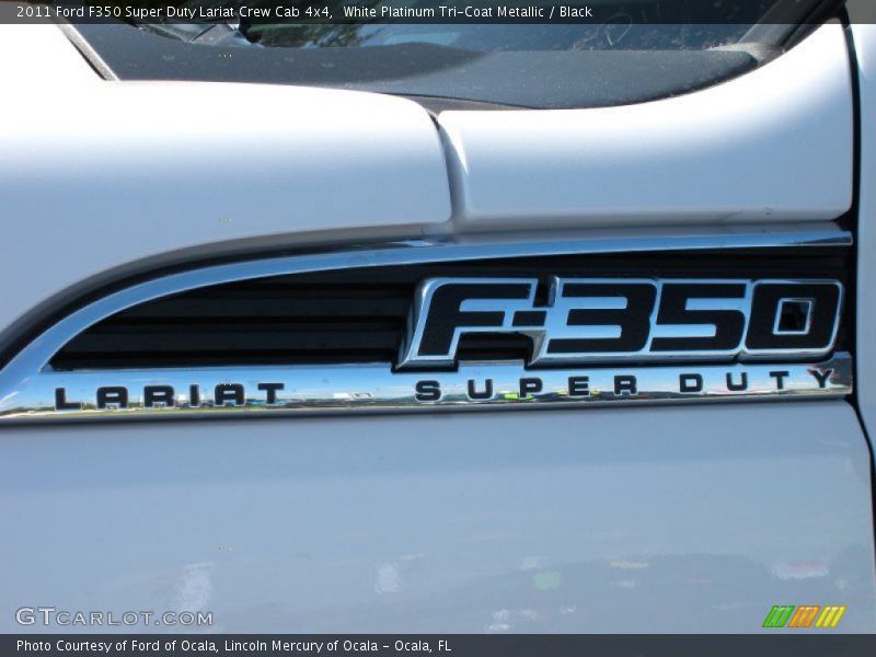White Platinum Tri-Coat Metallic / Black 2011 Ford F350 Super Duty Lariat Crew Cab 4x4
