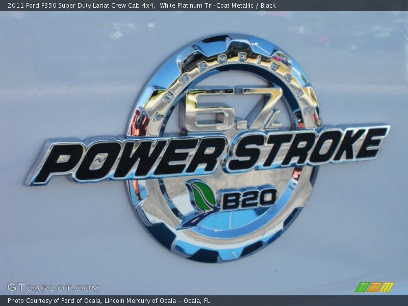 White Platinum Tri-Coat Metallic / Black 2011 Ford F350 Super Duty Lariat Crew Cab 4x4