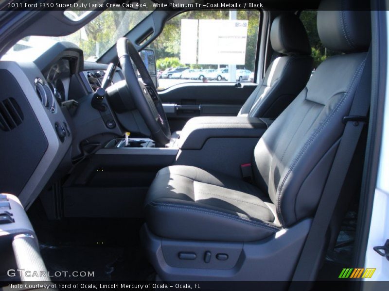 White Platinum Tri-Coat Metallic / Black 2011 Ford F350 Super Duty Lariat Crew Cab 4x4