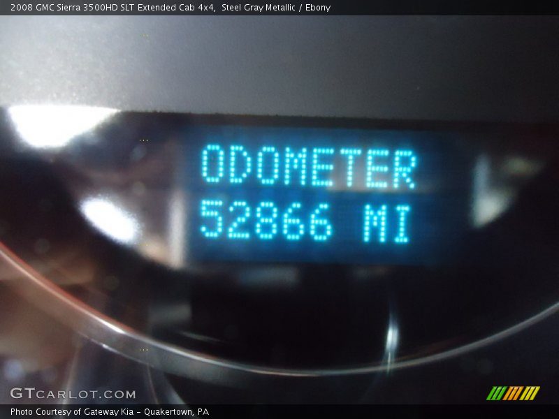Steel Gray Metallic / Ebony 2008 GMC Sierra 3500HD SLT Extended Cab 4x4
