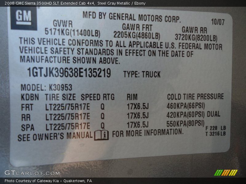 Steel Gray Metallic / Ebony 2008 GMC Sierra 3500HD SLT Extended Cab 4x4