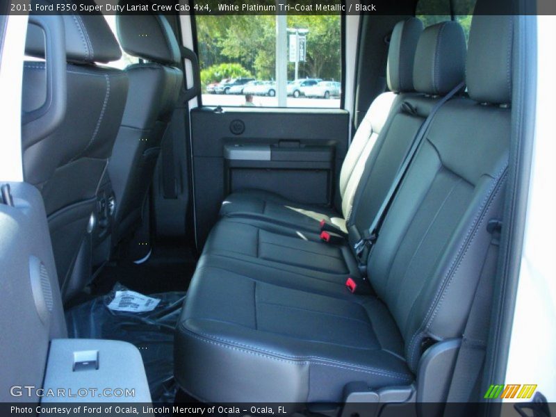 White Platinum Tri-Coat Metallic / Black 2011 Ford F350 Super Duty Lariat Crew Cab 4x4