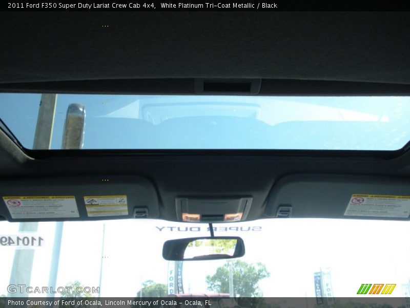 White Platinum Tri-Coat Metallic / Black 2011 Ford F350 Super Duty Lariat Crew Cab 4x4