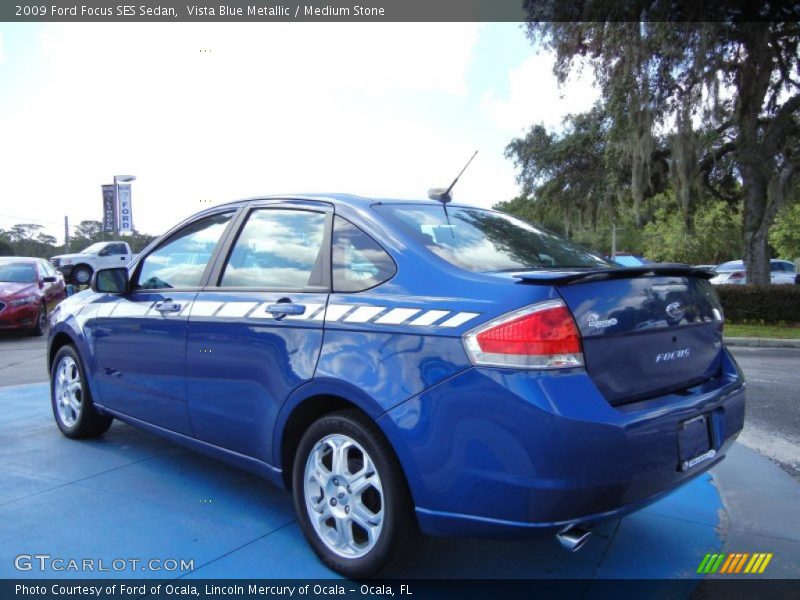 Vista Blue Metallic / Medium Stone 2009 Ford Focus SES Sedan