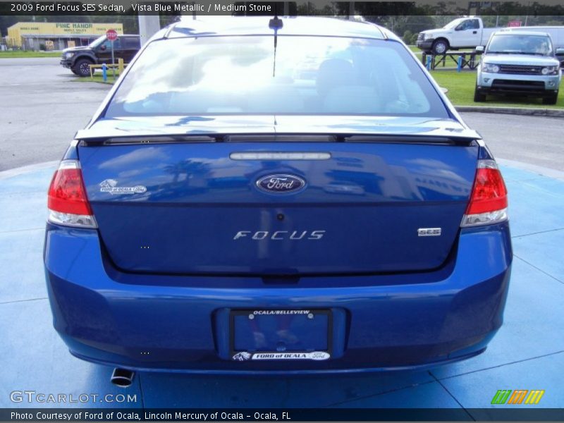 Vista Blue Metallic / Medium Stone 2009 Ford Focus SES Sedan