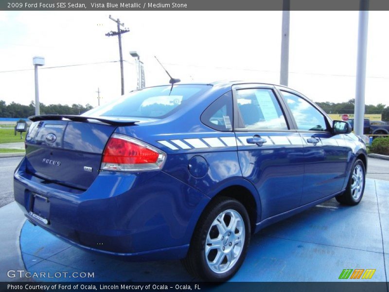 Vista Blue Metallic / Medium Stone 2009 Ford Focus SES Sedan