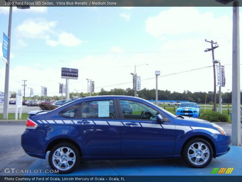 Vista Blue Metallic / Medium Stone 2009 Ford Focus SES Sedan