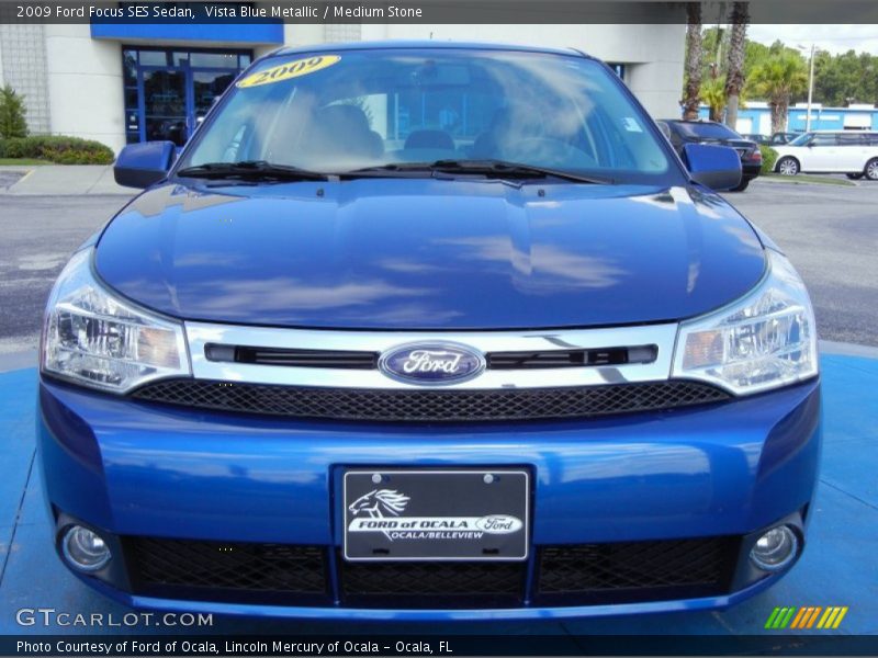 Vista Blue Metallic / Medium Stone 2009 Ford Focus SES Sedan