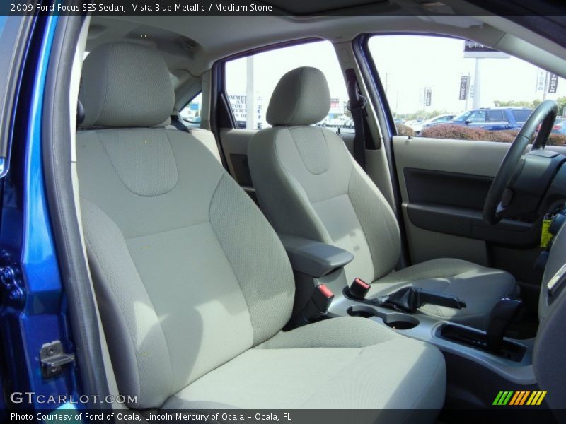 Vista Blue Metallic / Medium Stone 2009 Ford Focus SES Sedan