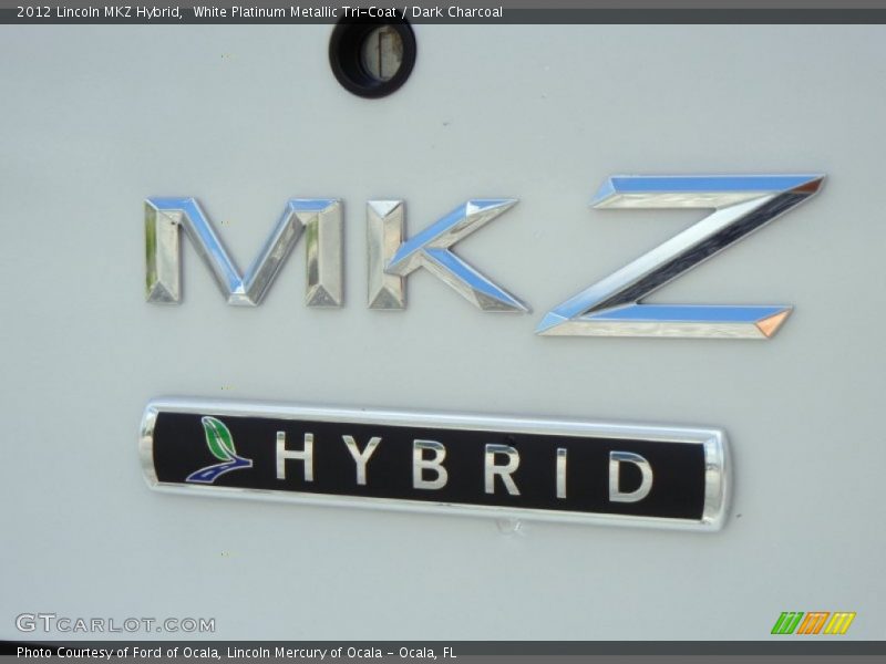 White Platinum Metallic Tri-Coat / Dark Charcoal 2012 Lincoln MKZ Hybrid