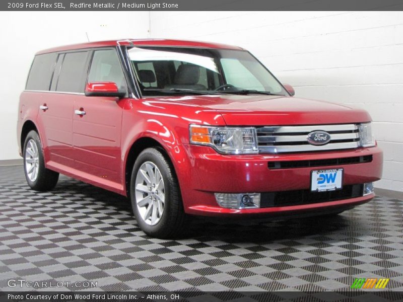 Redfire Metallic / Medium Light Stone 2009 Ford Flex SEL