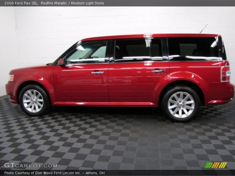 Redfire Metallic / Medium Light Stone 2009 Ford Flex SEL