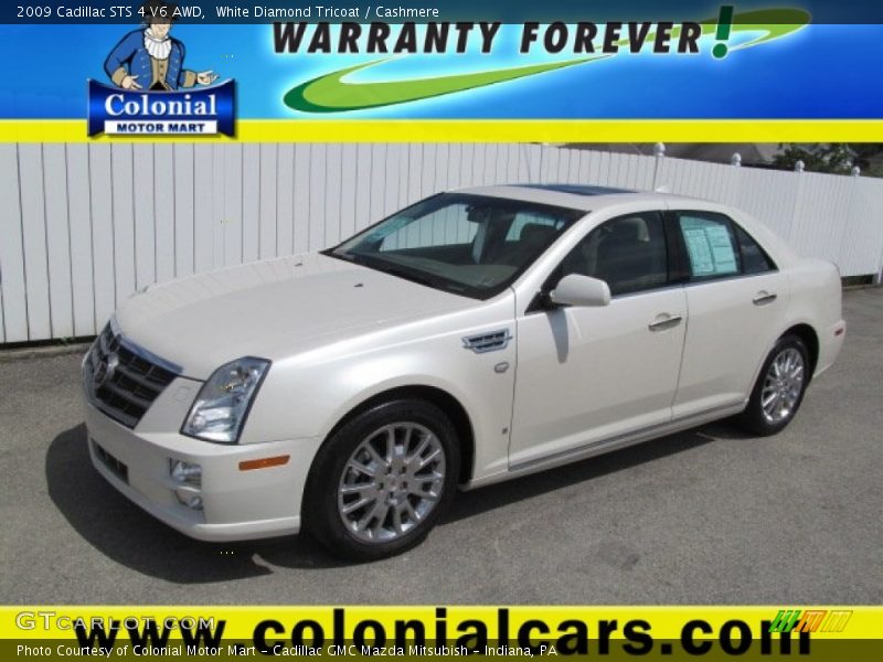 White Diamond Tricoat / Cashmere 2009 Cadillac STS 4 V6 AWD