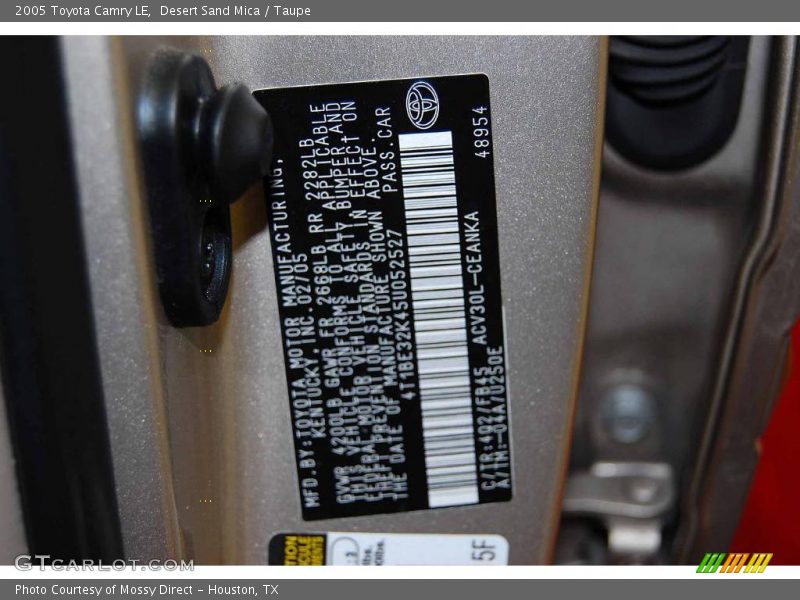 Desert Sand Mica / Taupe 2005 Toyota Camry LE