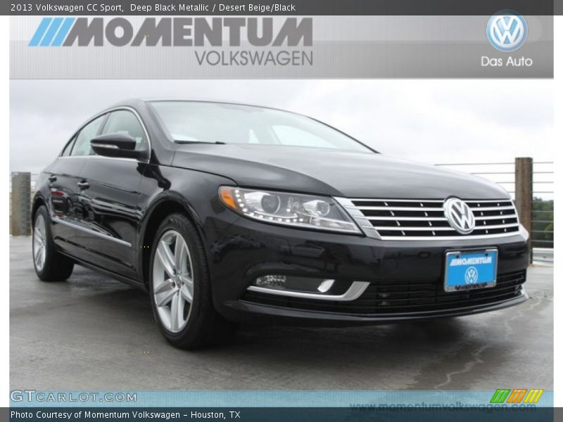 Deep Black Metallic / Desert Beige/Black 2013 Volkswagen CC Sport