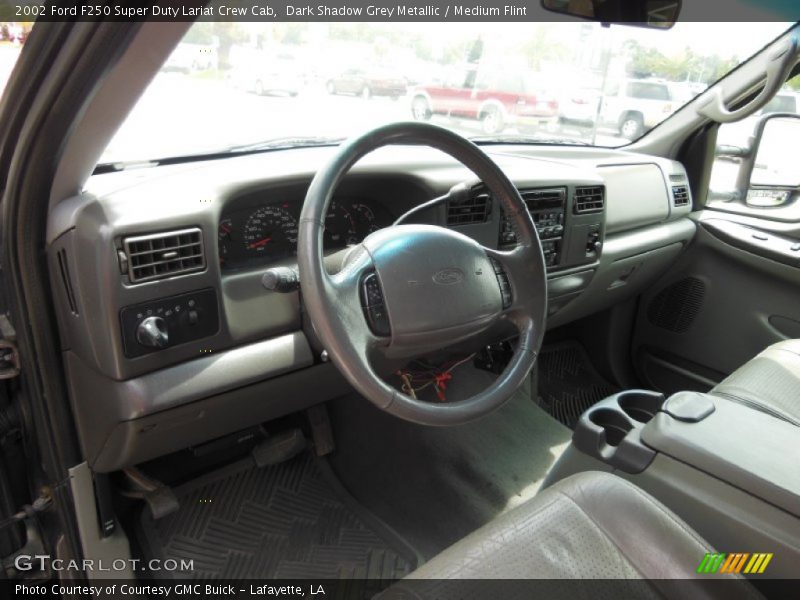 Dark Shadow Grey Metallic / Medium Flint 2002 Ford F250 Super Duty Lariat Crew Cab
