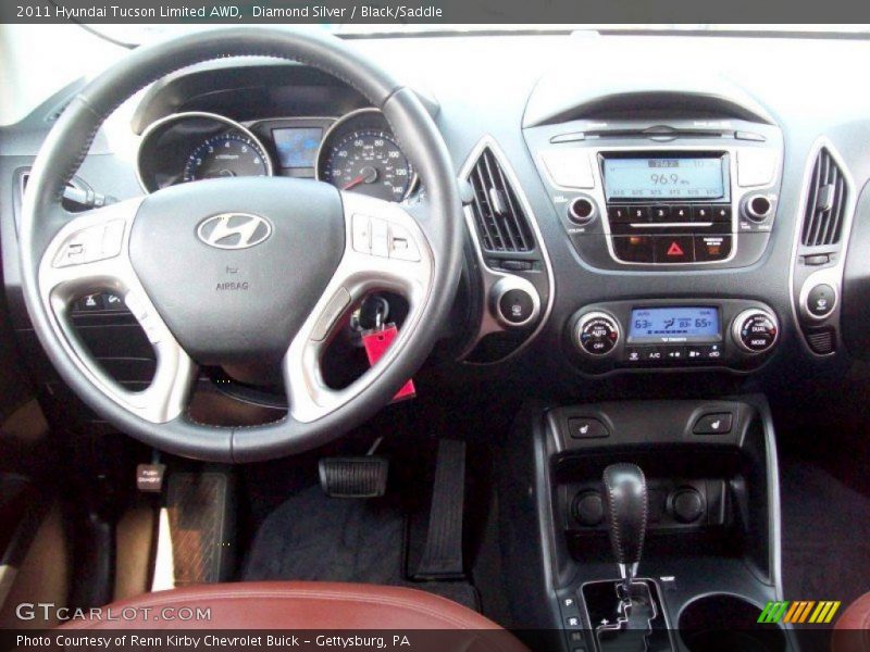 Diamond Silver / Black/Saddle 2011 Hyundai Tucson Limited AWD