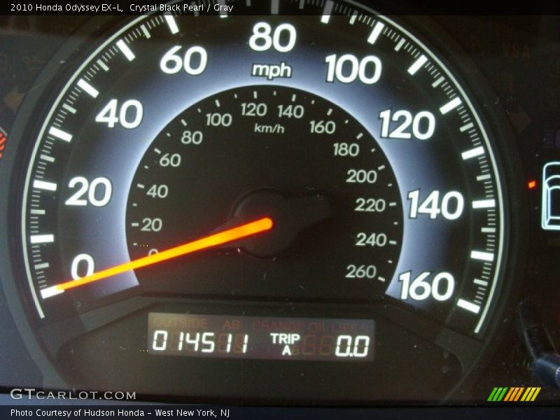 Crystal Black Pearl / Gray 2010 Honda Odyssey EX-L