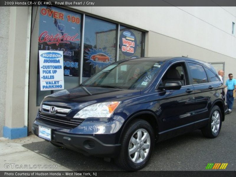 Royal Blue Pearl / Gray 2009 Honda CR-V EX 4WD