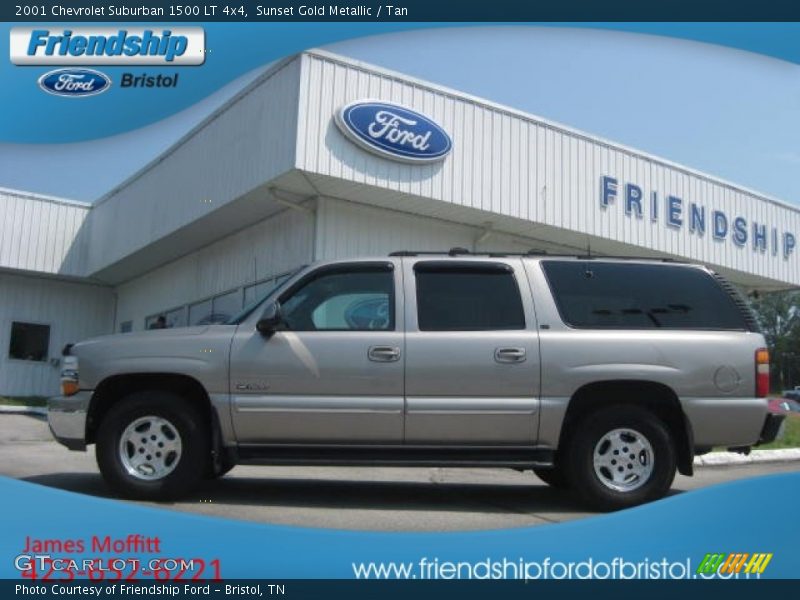Sunset Gold Metallic / Tan 2001 Chevrolet Suburban 1500 LT 4x4