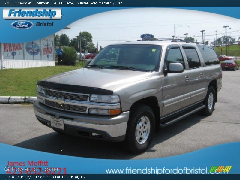 Sunset Gold Metallic / Tan 2001 Chevrolet Suburban 1500 LT 4x4