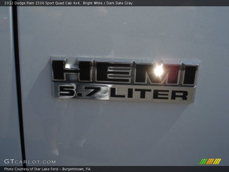 Bright White / Dark Slate Gray 2012 Dodge Ram 1500 Sport Quad Cab 4x4