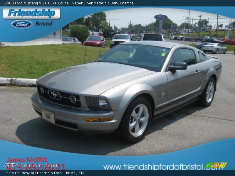 Vapor Silver Metallic / Dark Charcoal 2008 Ford Mustang V6 Deluxe Coupe