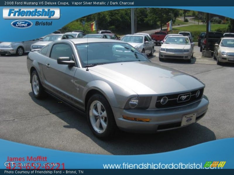 Vapor Silver Metallic / Dark Charcoal 2008 Ford Mustang V6 Deluxe Coupe