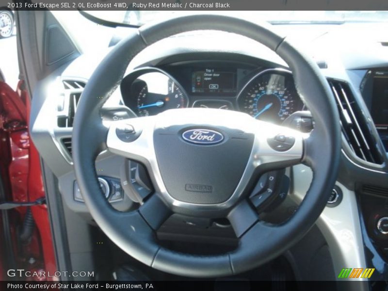 Ruby Red Metallic / Charcoal Black 2013 Ford Escape SEL 2.0L EcoBoost 4WD