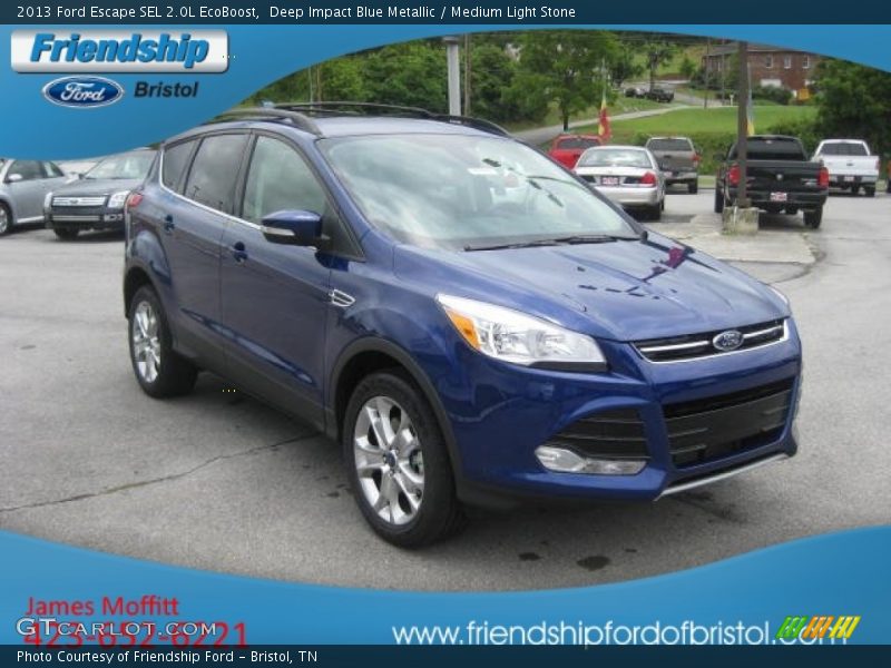 Deep Impact Blue Metallic / Medium Light Stone 2013 Ford Escape SEL 2.0L EcoBoost