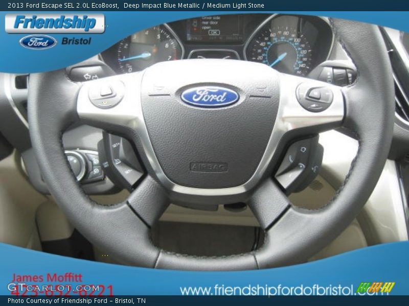 Deep Impact Blue Metallic / Medium Light Stone 2013 Ford Escape SEL 2.0L EcoBoost