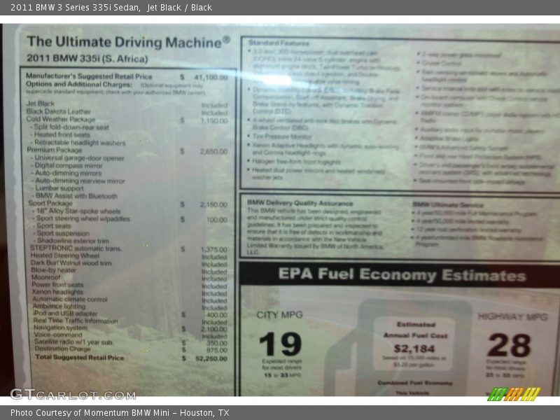 Jet Black / Black 2011 BMW 3 Series 335i Sedan