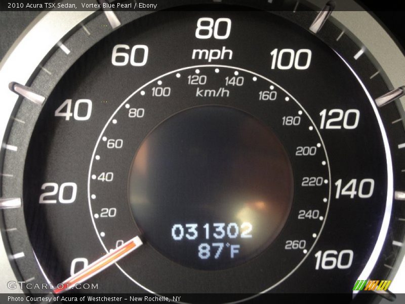 Vortex Blue Pearl / Ebony 2010 Acura TSX Sedan