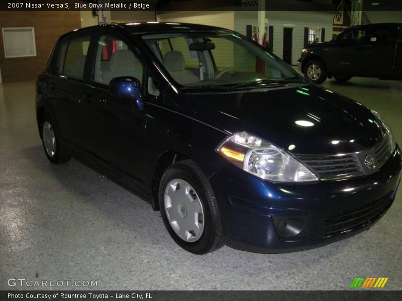 Blue Onyx Metallic / Beige 2007 Nissan Versa S