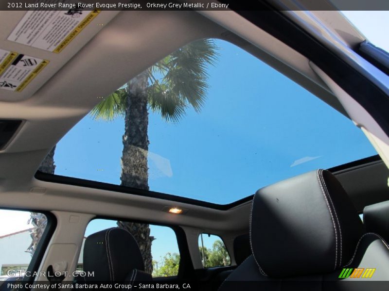 Sunroof of 2012 Range Rover Evoque Prestige